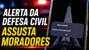 Alerta da Defesa Civil enviado durante a madrugada assusta moradores; sistema teria sido alvo de invasão