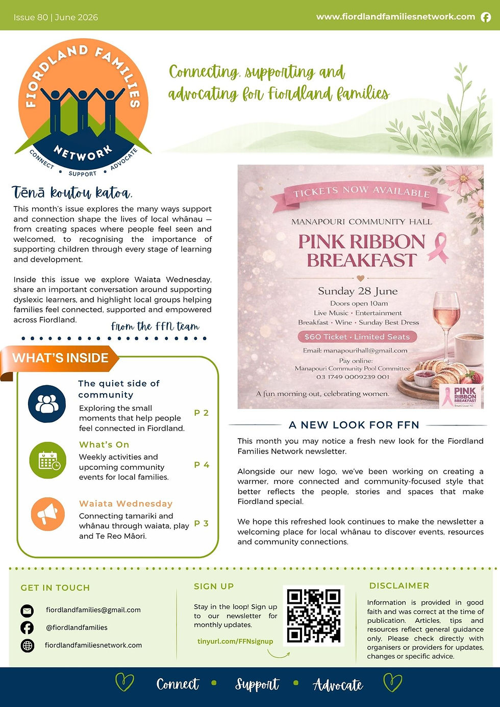 Fiordland Families Newsletter Issue 80 - June 2026