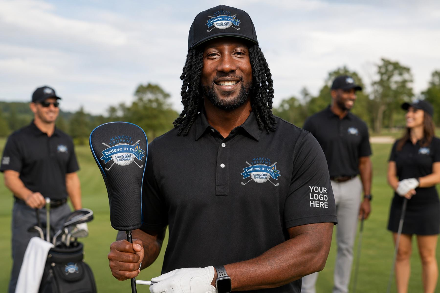 Example golfer apparel sponsor placement