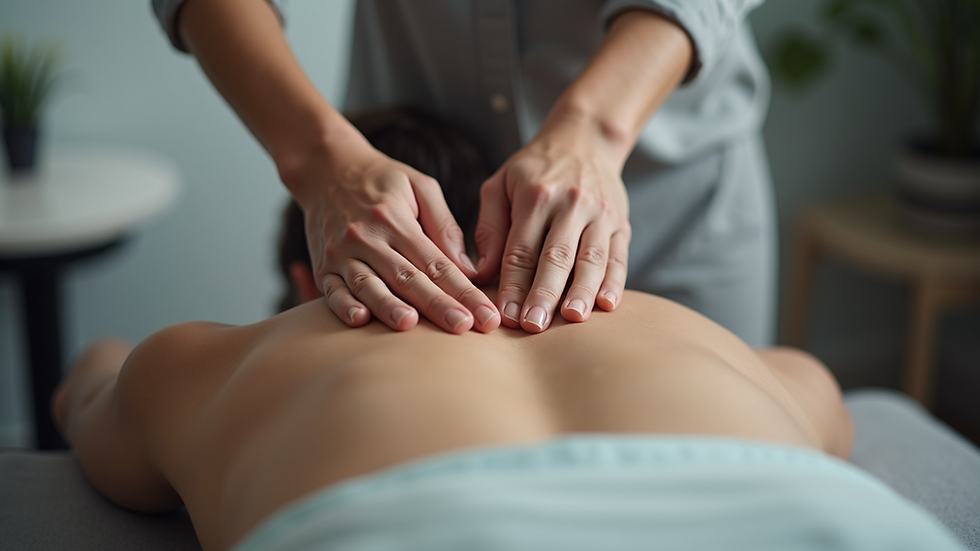 Eye-level view of a chiropractic adjustment session