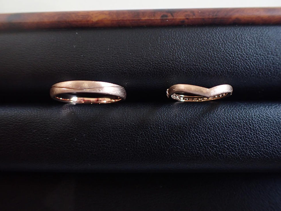 結婚式の前につや消し加工を行った指輪