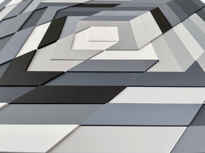 Philippe Leblanc square artwork representing the root of two decimals in colours