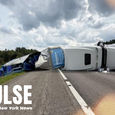 Tractor trailer driver ticketed following rollover on I-81