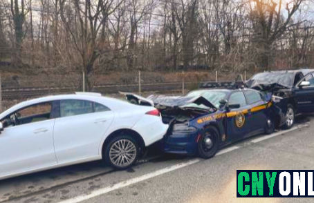 Shortly after 5:00 a.m. on March 15, 2026, two New York State Police troopers were conducting a traffic stop on a 2025 Mercedes sedan operated by Siiyer W. Walker, age 52, of Connecticut, along the right shoulder of the Thruway in the town of Mamaroneck. Troopers were standing near the Mercedes when a 2007 Chevy Suburan, operated by Kevin Ariel Cunache Moyolema, age 24, of Connecticut, rear-ended the patrol car, which was then pushed into the Mercedes, which then struck one of the troopers.