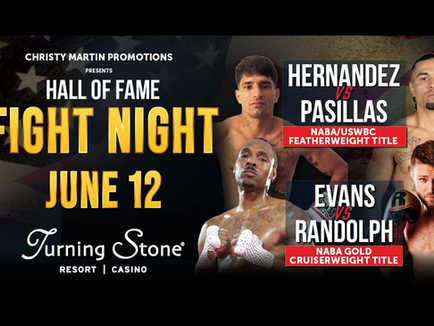 TURNING STONE TO HOST BOXING LEGEND CHRISTY MARTIN’S “HALL OF FAME FIGHT NIGHT” WITH TITLE BOUTS, SPECIAL TRIBUTE TO THE 1976 U.S. OLYMPIC TEAM