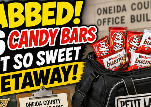 Deputies recover 26 candy bars after an alleged theft at the Oneida County Office Building in Utica, New York.