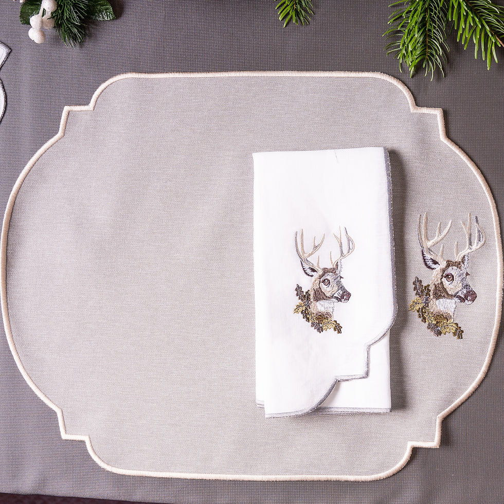 Thumbnail: Set Deer Hunter (incl. Set de table & Serviette en lin brodée)