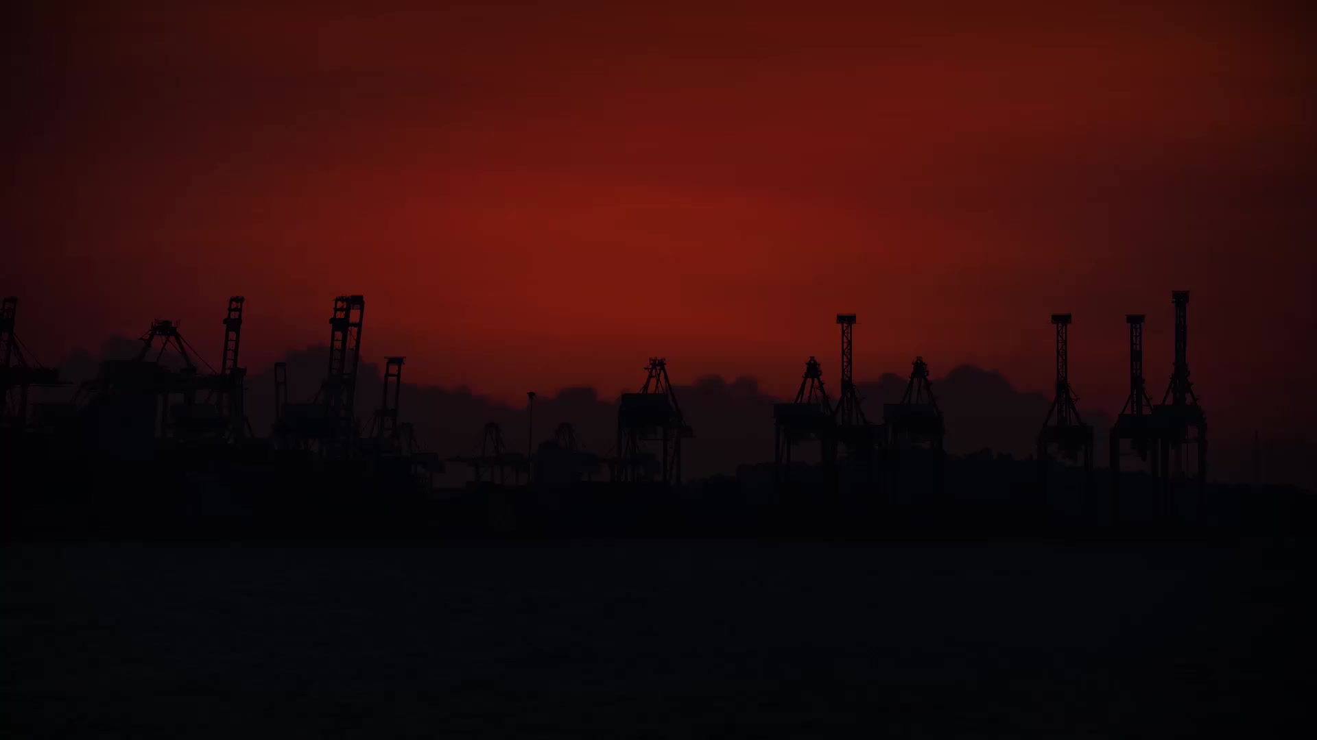 Paisagem vermelha ao pôr do sol
