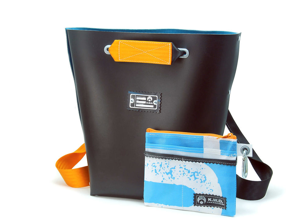 Miniaturbild: Wandelbare Tache oder Rucksack aus Kassenband