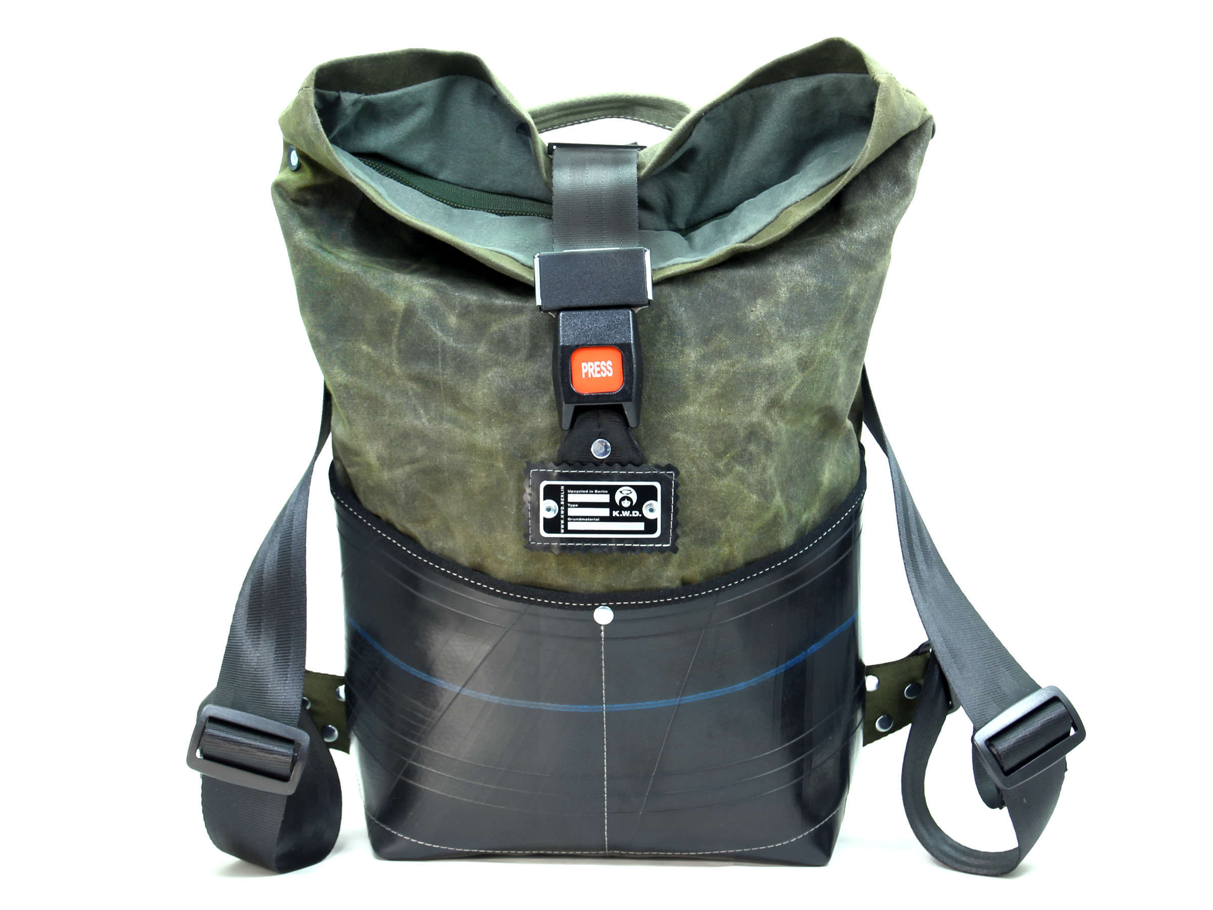 Upcycling Rucksack FX-R1 mit Autogurtverschluss