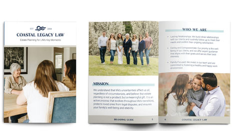 Brochure showcasing family law services and mission statement.