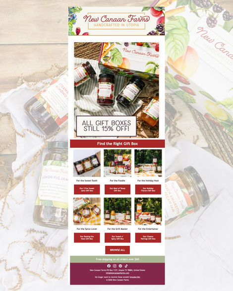 Jars of preserves with a discount offer.