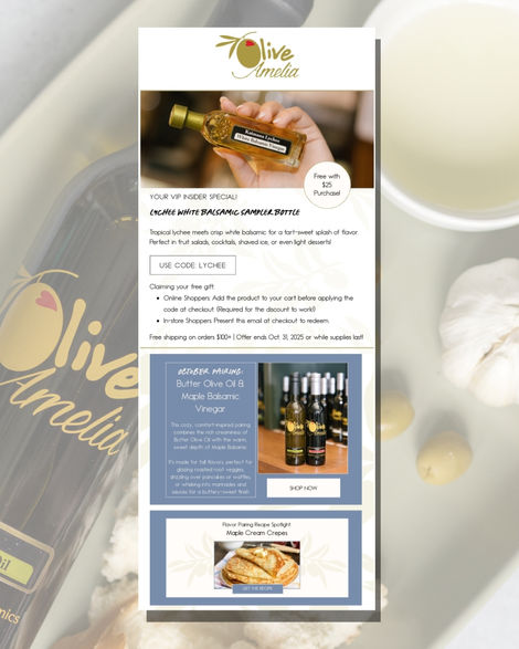 Olive Amelia VIP Email Mockup