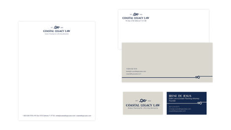 Business stationery set with letterhead and business cards.