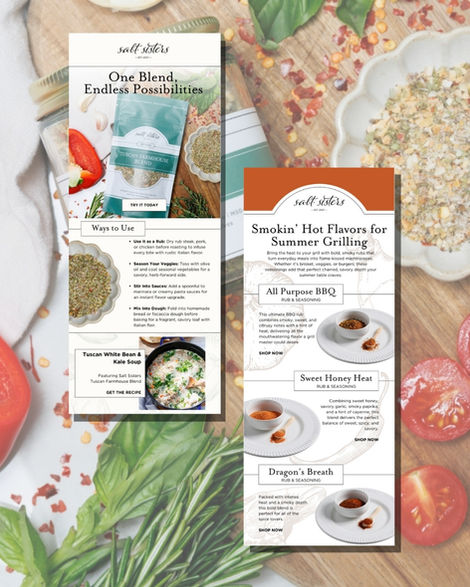 Salt Sisters email mockups