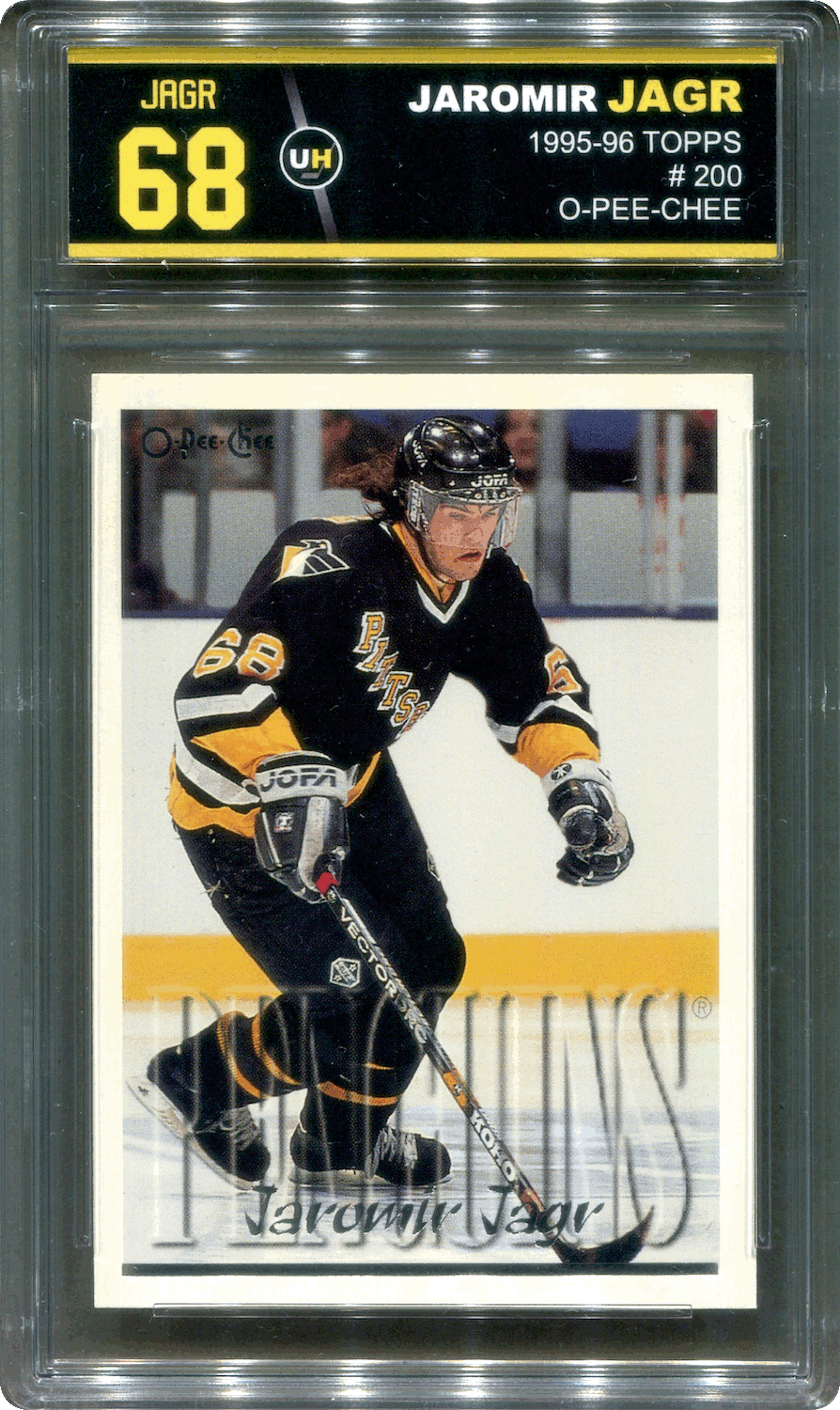 1995-96 Topps #200 OPC Jaromir Jagr - A Front ENH.gif