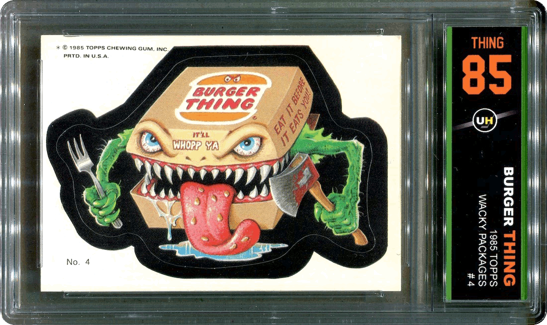 1985 Topps Wacky Packages Burger Thing in a Custom Slab