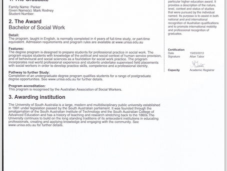 Australian Higher Education Graduation Statement. University of South Australia.