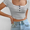Thumbnail: Front view of white striped women's crop top
