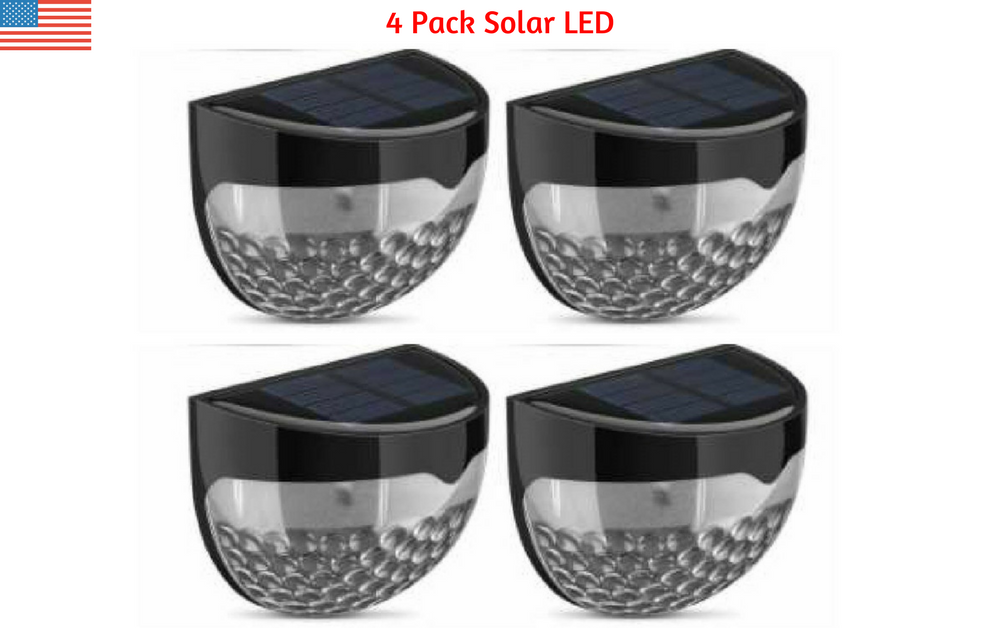 4pk-Solar Wireless Weather-proof 6 LED Auto Sensor