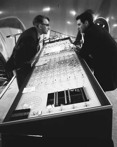 David Tudor and Lowell Cross at the Control Console.