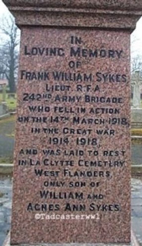 Sykes FW Rememberd family grave tad