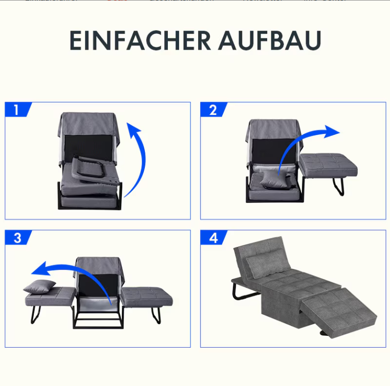 Thumbnail: FlexiSpot Folding Sofa Bed with Adjustable Backrest