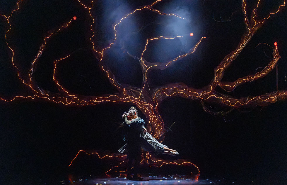 Kevin Poeung and Amber Lewis in Merlin. Photography by Tristram Kenton