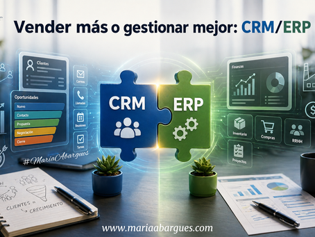 Tabla comparativa entre CRM y ERP con sus diferencias principales por áreas, objetivos y resultados