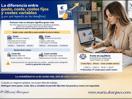 Tip-6: Diferencia entre gasto, coste, costes fijos y variables: la base real de la rentabilidad
