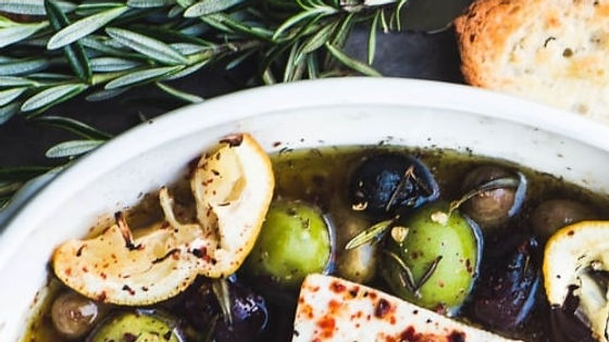 Baked Feta, Olives and Lemon