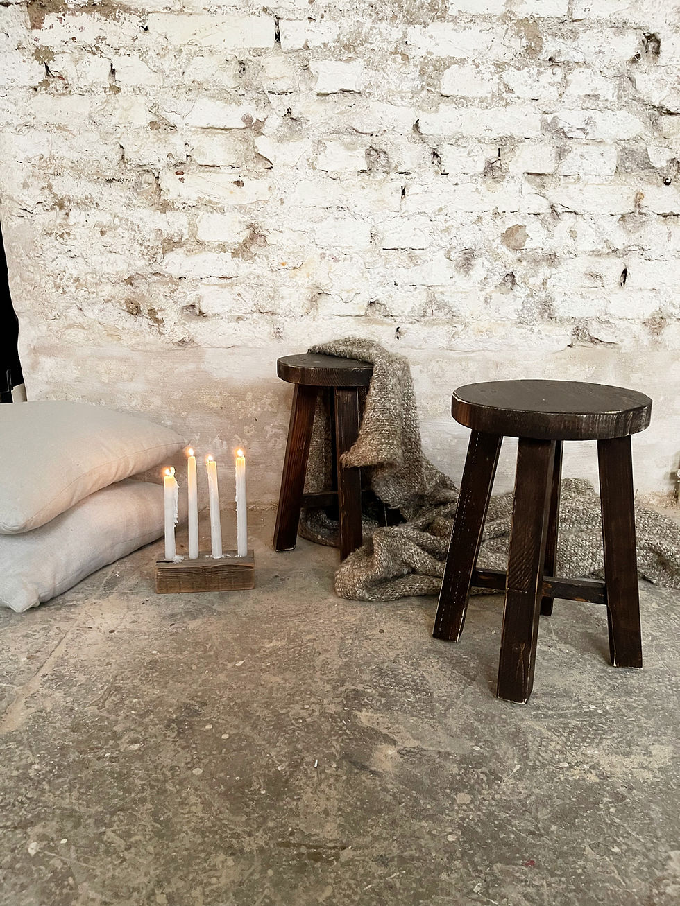 Miniaturbild: Altholz Hocker SEPP rund