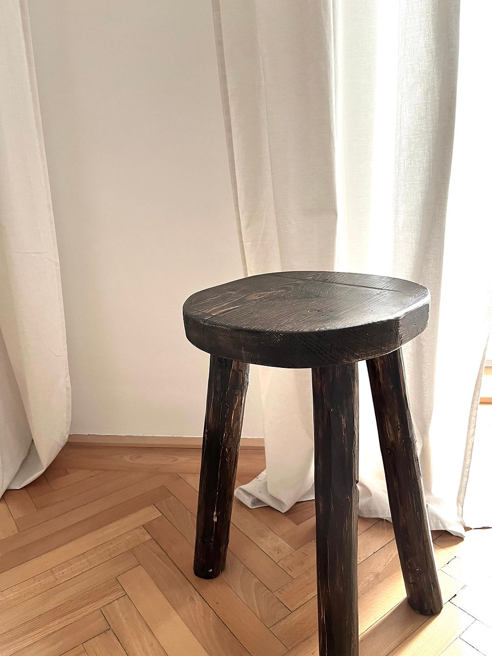 Miniaturbild: Altholz Hocker FREDI rund