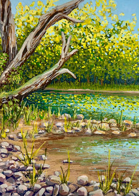 art, landscape, river