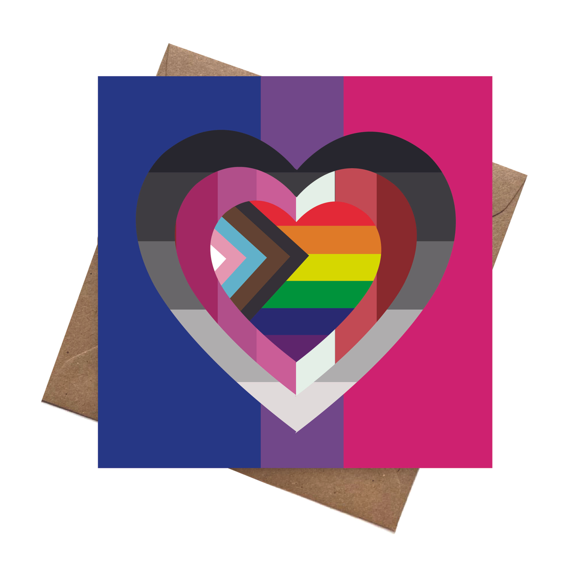 LGBTQ Pride Flags Heart | Blank | Birthday Greeting Card
