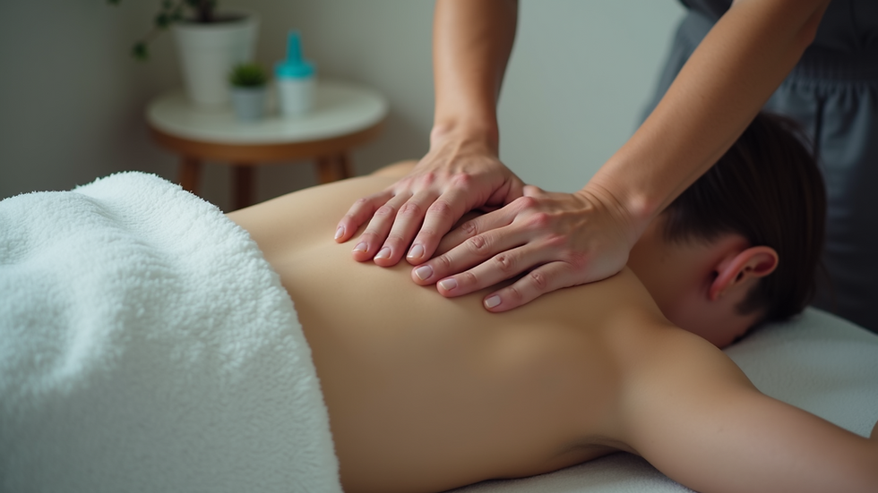 Close-up view of an osteopathic treatment session