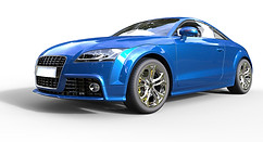 Bright blue car