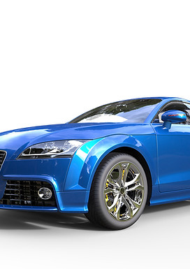 Bright blue car