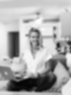 PaddyAnne McAllister with laptop at home