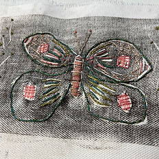 Linocut & Print on Fabric workshop in Mossley near Manchester