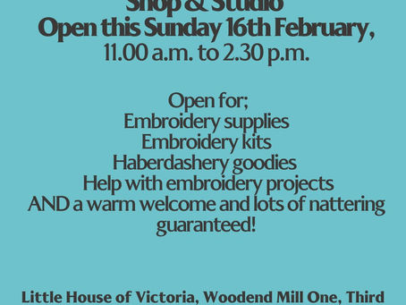 Studio & Shop Open, Sunday 16th Feb, from 11am to 2.30pm