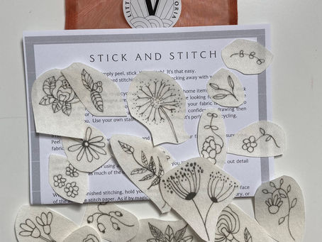 New Stick and Stitch Sets! Botanical Floral & Folk Art Flowers.