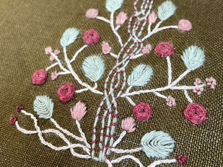 New Design! Rosebud Tree with Pure Irish Linen!