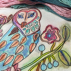 Watercolour Pencil & Stitch Workshop near Manchester