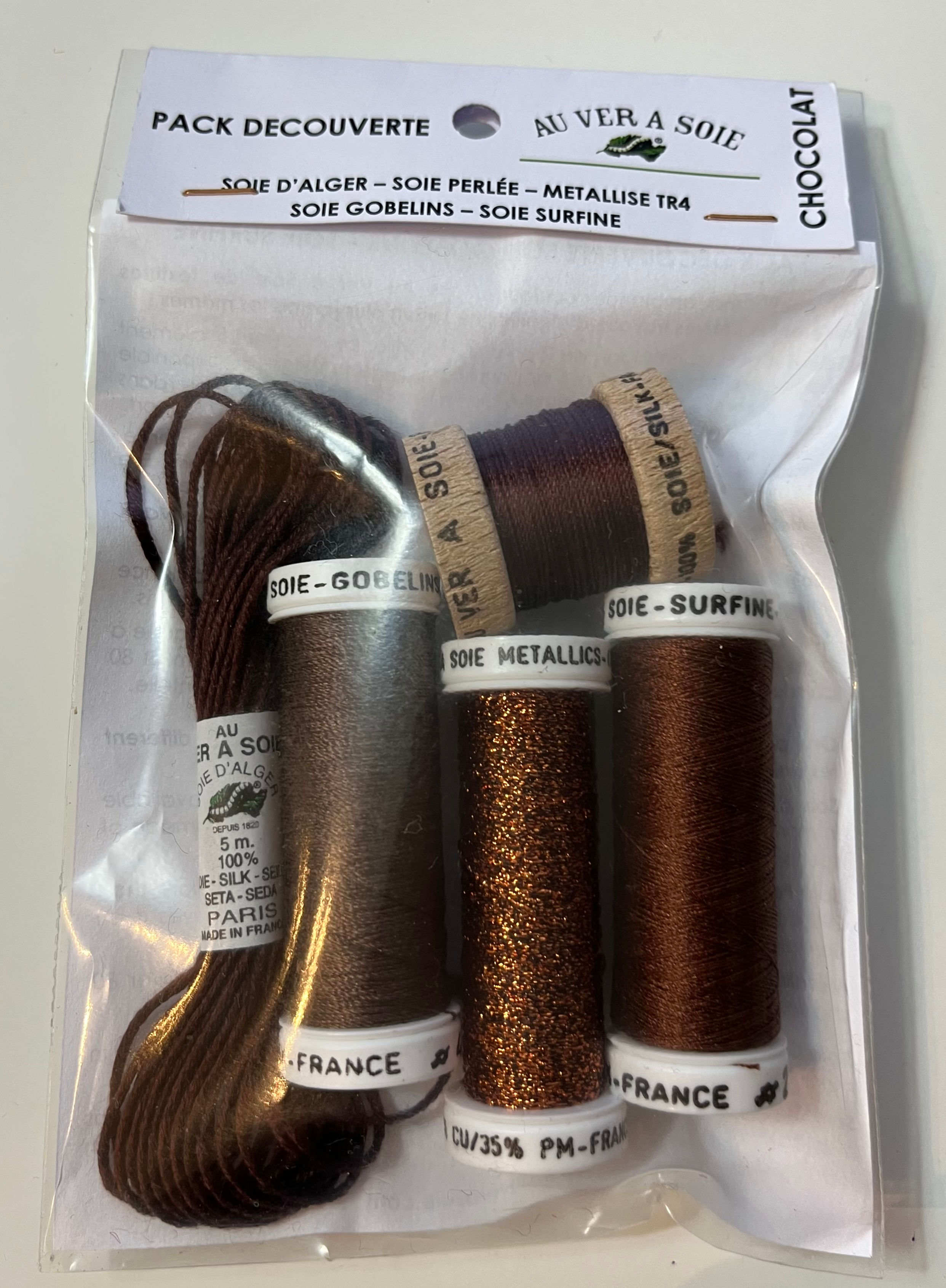 Au Ver a Soie - Pure Silk Thread Pack -Chocolat