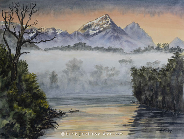 Misty sunrise on Rio Rosselot