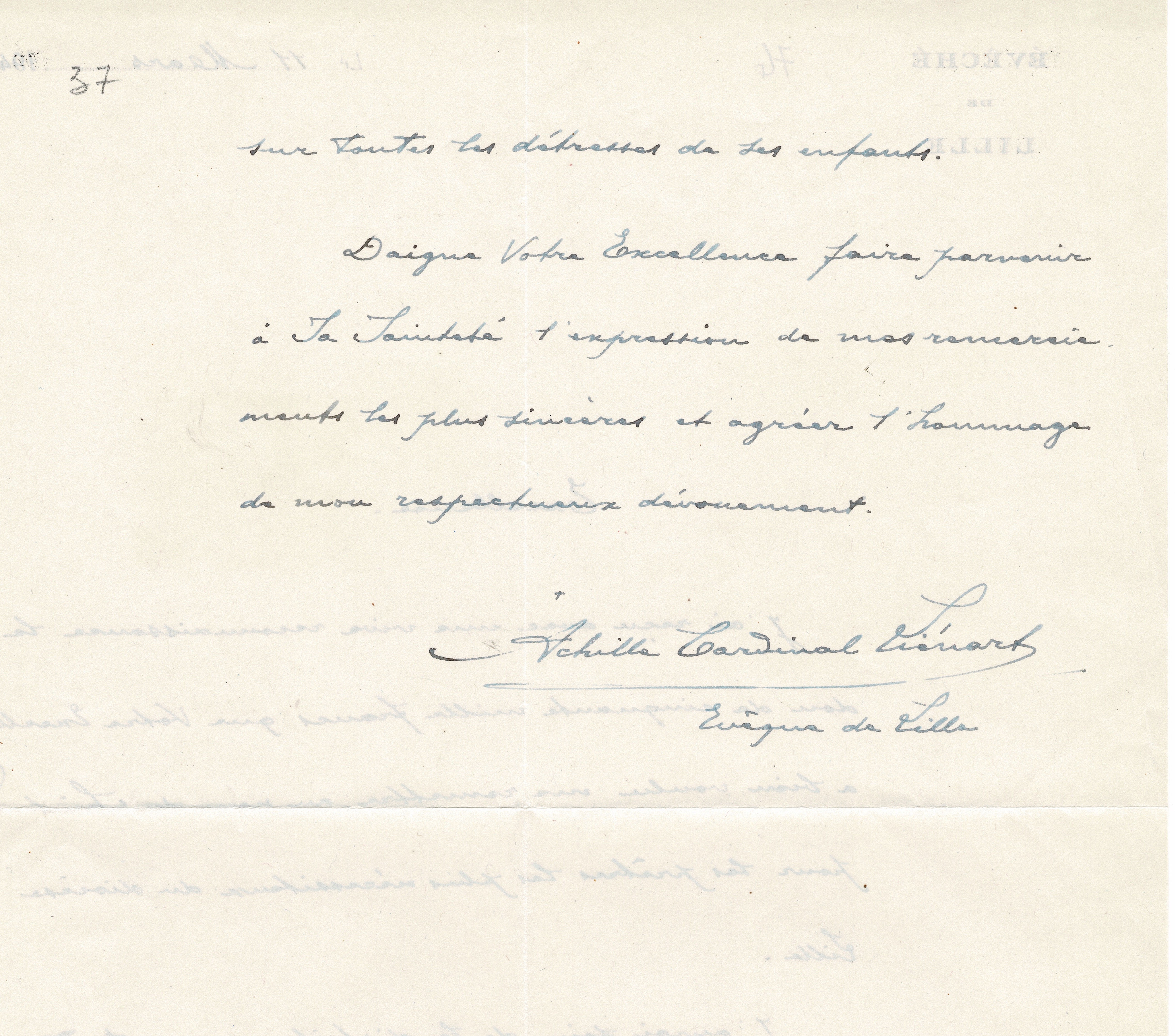 LIENART, Cardinal Achille (1884-1973)