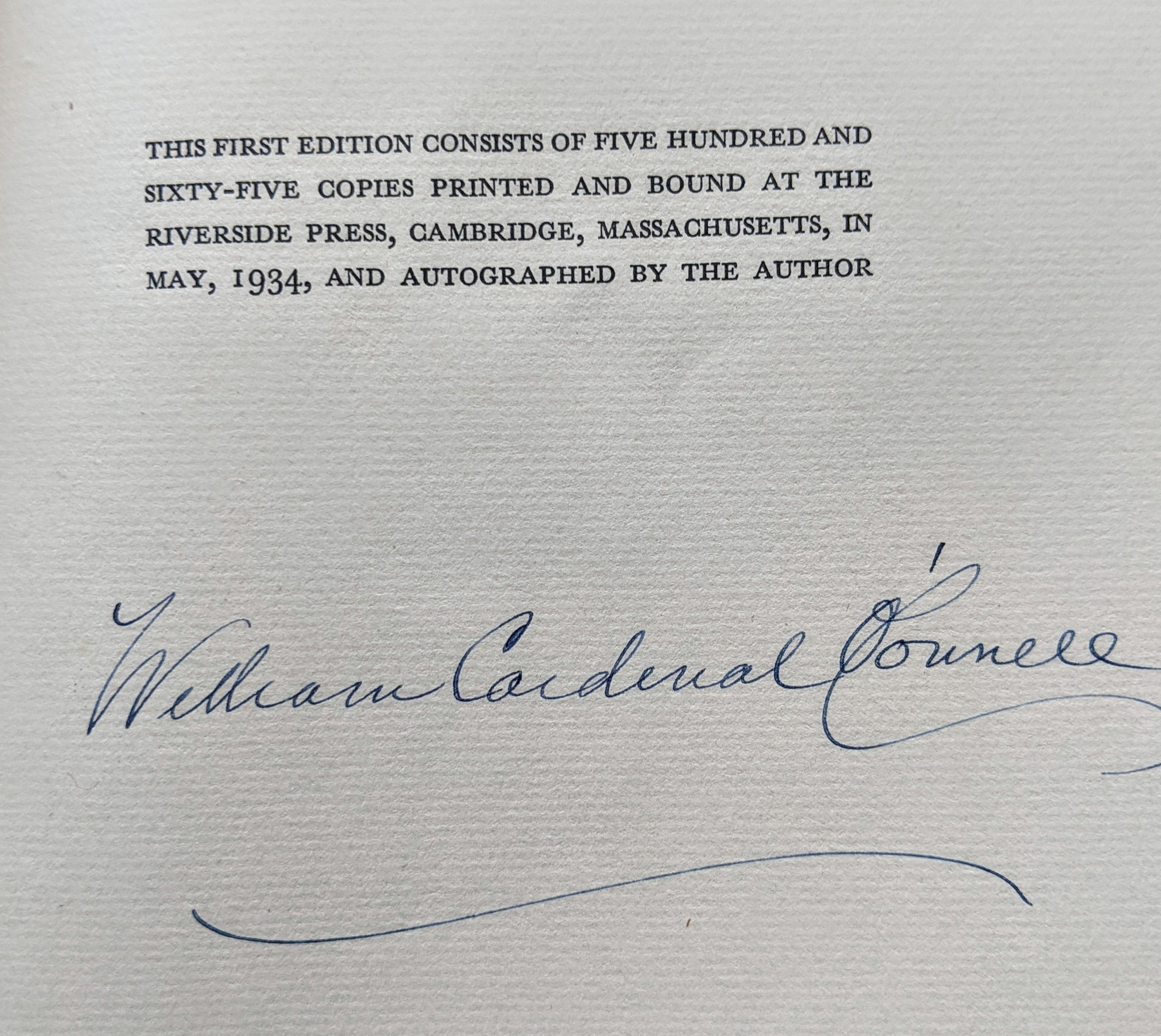 O'CONNELL, Cardinal William (1859-1944)