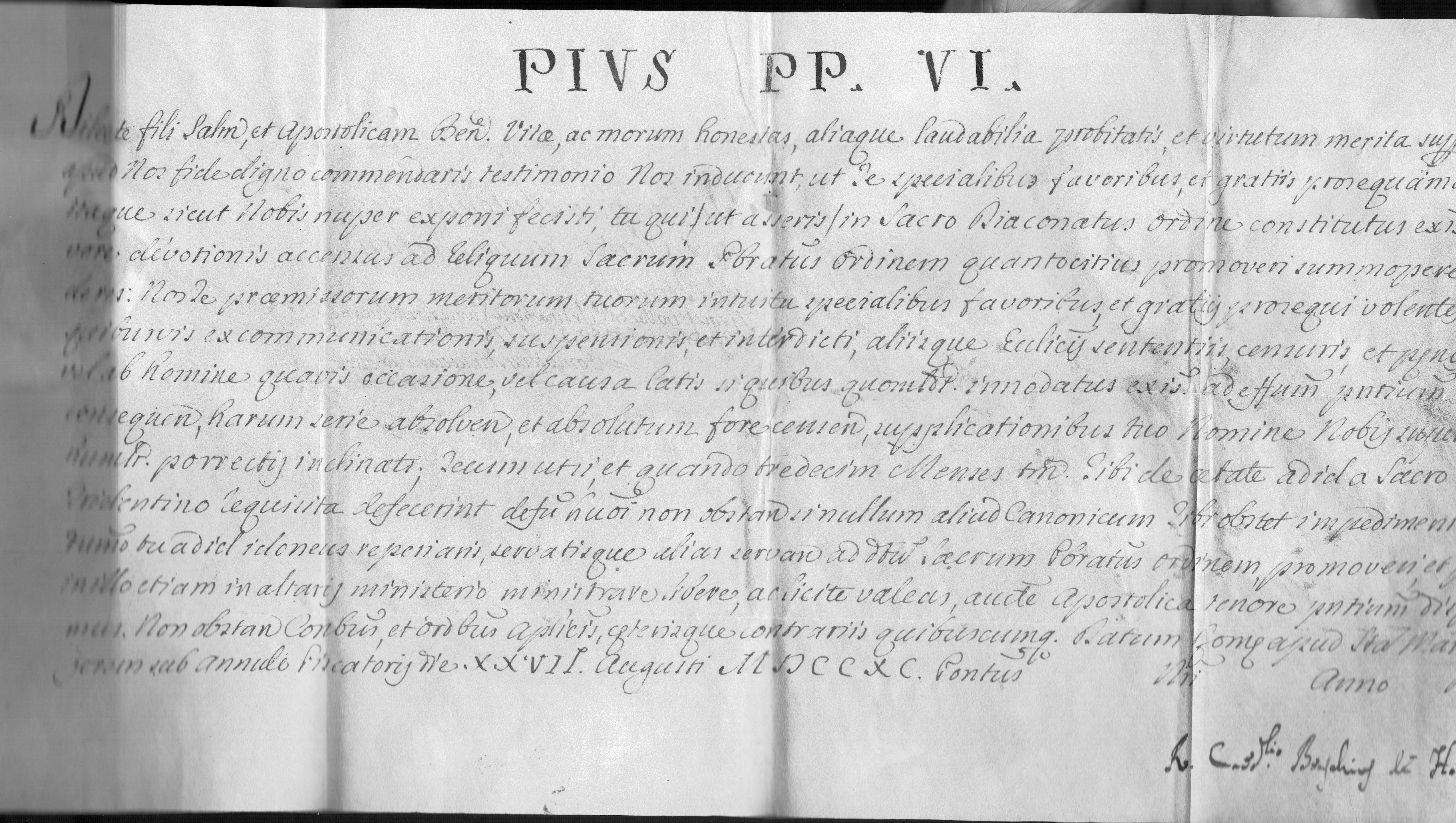 (PIUS VI, POPE) (1717-99)