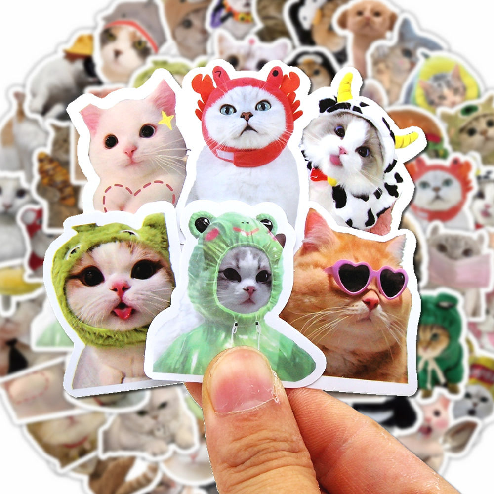 100/500/1000pcs Funny Cat Stickers